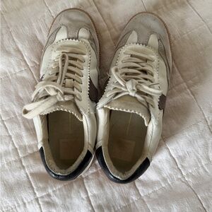 Dolce Vita Cream and Gray Sneakers